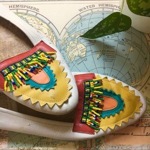 Fun Beaded Italian Leather Loafters Bernardo